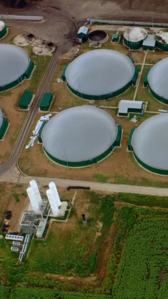 Produção Biogás Produção Fabril Gás Contendo Metano Planta Agrícola Moderna — Vídeo de Stock