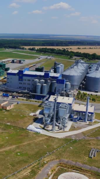 Agriculture Réservoirs Silos Grains Sur Terrain Grand Territoire Installations Industrielles — Video