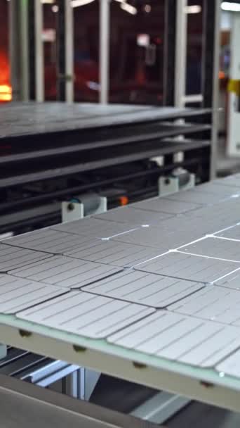 Produção Processo Painel Solar Tecnologia Automatizada Produção Células Solares Painel — Vídeo de Stock