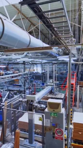 Modernizovaný Interiér Továrny Výroba Nábytku High Tech Automatizované Stroje Pro — Stock video