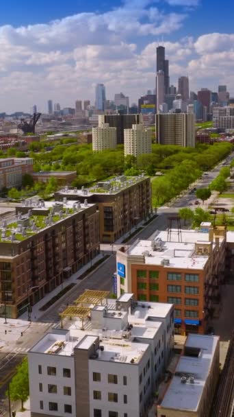 Beau Panorama Chicago Illinois Par Une Journée Ensoleillée Été Énormes — Video
