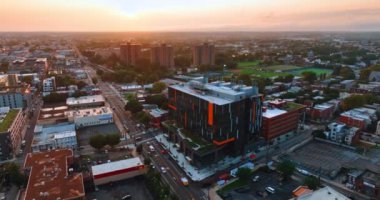 Havadan bakıldığında stadyumları olan yerleşim yerleri. Philadelphia, Pennsylvania, ABD Manzarası.