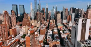 New York şehri hava manzaralı. Kentsel Manhattan Amerikan lansmark.