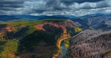 Amerikan güzel doğası. Oregon Dağları manzaraları.