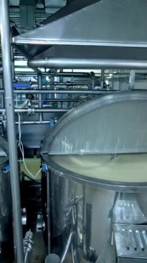 Tereyağı üretim fabrikası. Süt üretim fabrikasında tereyağı üretimi
