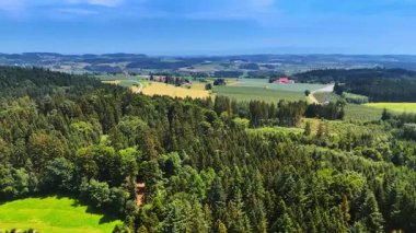 Yoğun ormanın üzerinden uçarak tarımsal alanlara yaklaşıyoruz. Güzel bir yaz gününde manzaranın manzarası çok güzel..