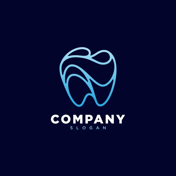 Modern Teknoloji Dişçi Logosu Vektörü Minimalist Çizgi Sanat Dişleri Logosu — Stok Vektör