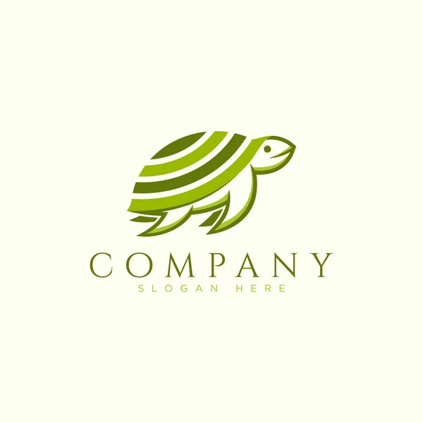 Logo Tartaruga Con Design Concetto Colore Verde Illustrazione Vettoriale Eps — Vettoriale Stock