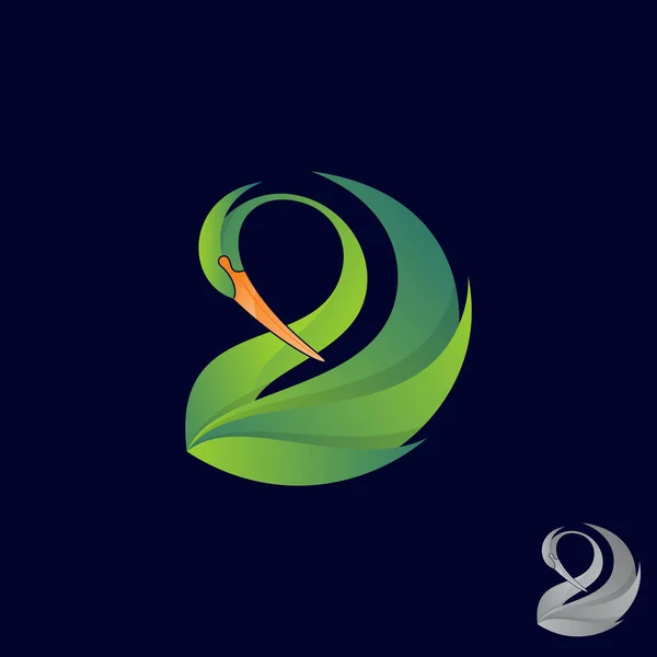 Diseño Tecnología Logotipo Cigüeña Verde Ilustración Vectorial Eps Eps — Archivo Imágenes Vectoriales