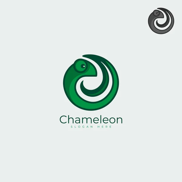 Circulo Abstracto Verde Camaleón Símbolo Del Logotipo Icono Ilustración Vectorial — Vector de stock