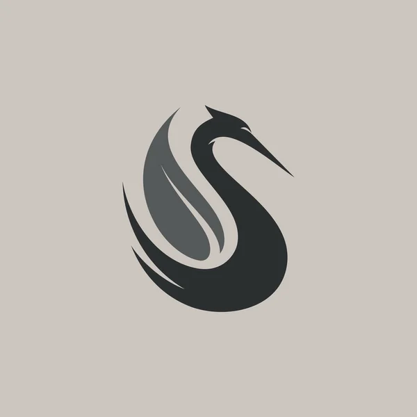 Вектор Дизайна Логотипа Птицы Буквы Stork Векторная Иллюстрация Eps Eps — стоковый вектор