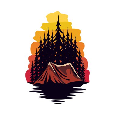 Camping and outdoor logo template before the night come. Vector illustration