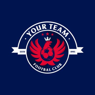 Football emblem logo background vector design. Vector illustration