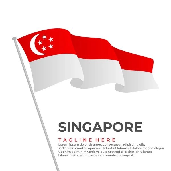 Modèle Vecteur Singapour Drapeau Design Moderne Illustration Vectorielle — Image vectorielle
