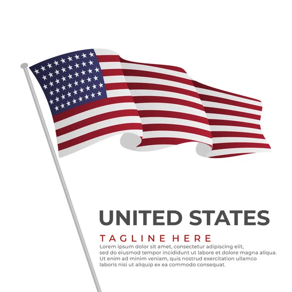 Template Vector United States Flag Modern Design Vector Illustration — Stock Vector