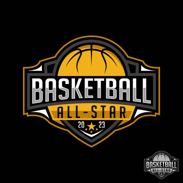 Basketbol All Star Vektör Logosu Modern Spor Takımı Konseptiyle Tasarlandı — Stok Vektör