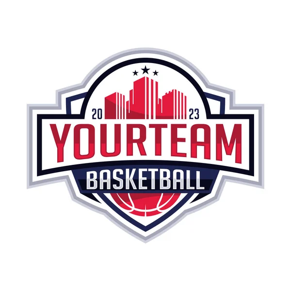 Spor Takımı Için Modern Profesyonel Basketbol Kulübü Amblem Vektör Logo — Stok Vektör