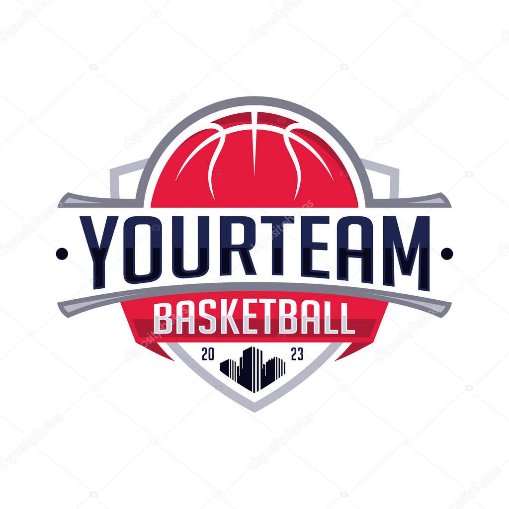 Modern professional Basketball City Club emblem vector mascot logo design concept for e sport team. Vector illustration