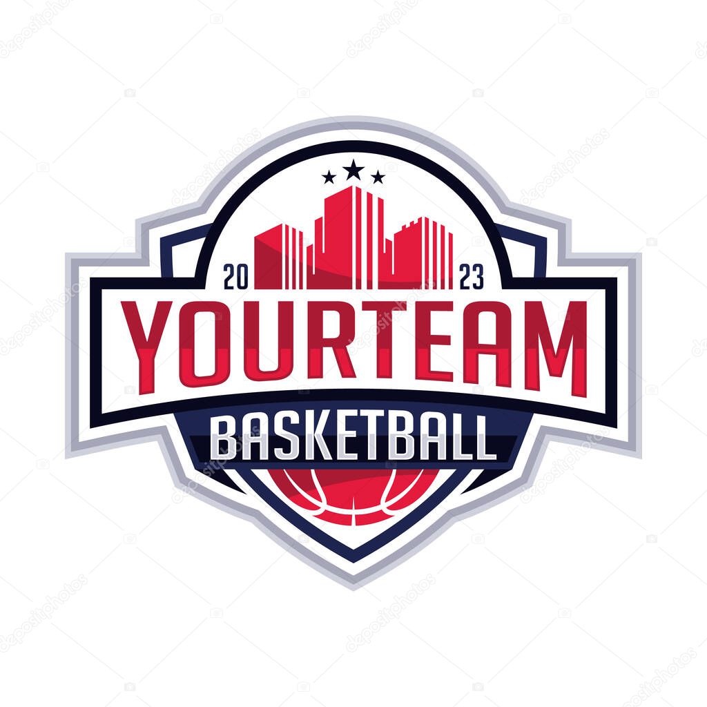 Modern professional Basketball Club emblem vector mascot logo design concept for e sport team. Vector illustration
