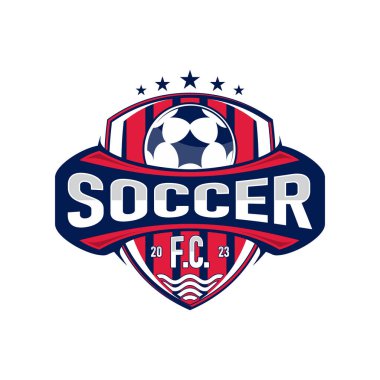 Futbol FC futbol takımının amblemi. Vektör illüstrasyonu