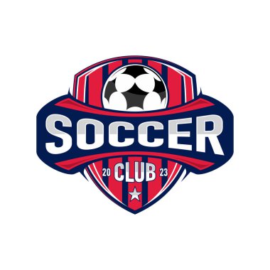 Futbol kulübü spor futbol takımının amblemi. Vektör illüstrasyonu