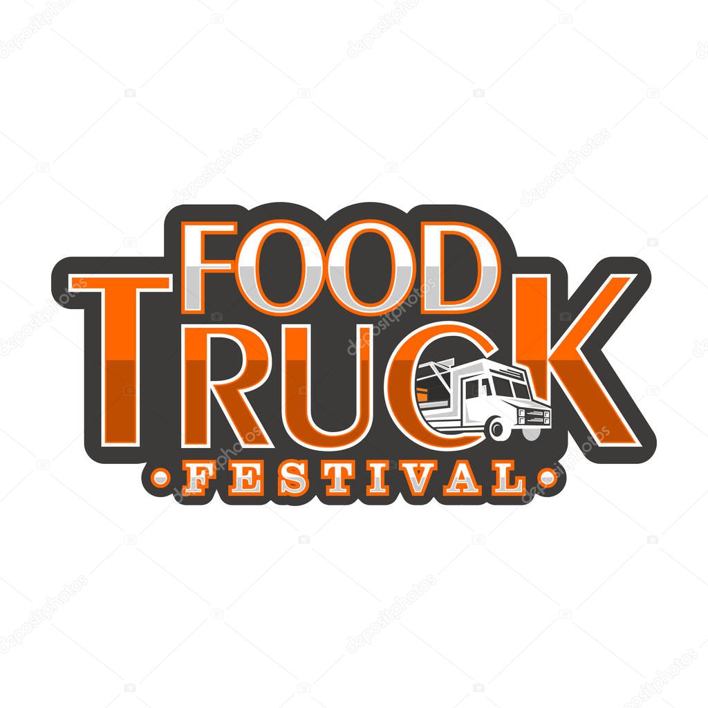 Food Truck Festival retro look vector template. Vector illustration