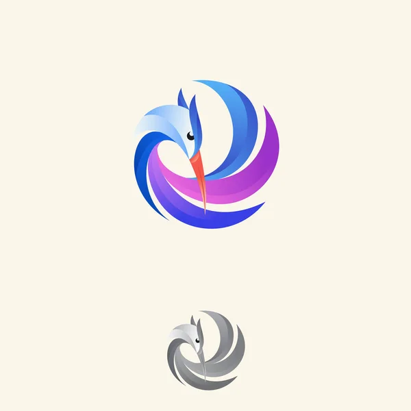 Логотип Круга Герон Градиент Красочный Стиль Векторный Шаблон Векторная Иллюстрация — стоковый вектор