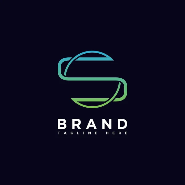 Lettre Logo Design Media Corporate Linear Outline Style Illustration Vectorielle — Image vectorielle