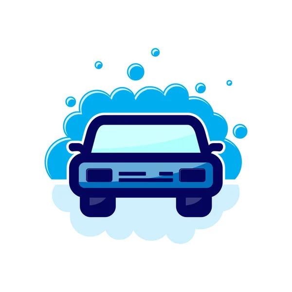 Car Wash Auto Schoonmaak Logo Ontwerp Platte Stijl Vectorillustratie — Stockvector