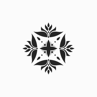 Soyut vektör logosu yapraklı çiçekçi taşı tasarımı. Vektör illüstrasyonu