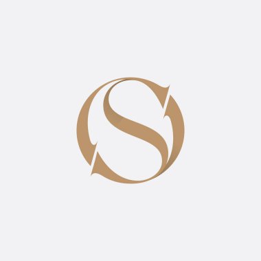 Alfabe harfleri monogram simgesi işletim sistemi gibi bir şey. Vektör illüstrasyonu