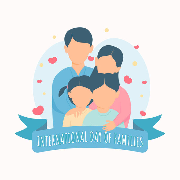 International Day of Families colorful vector template design background. Vector illustration