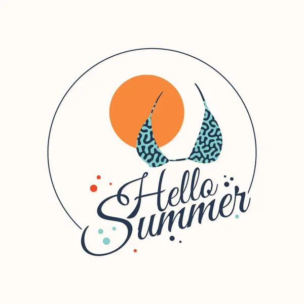 stock vector Hello summer letter banner template background with bra. Vector illustraton