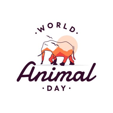 Dünya Hayvanlar Günü 'nün grafiksel arka plan tasarım şablonu. Vektör illüstrasyonu