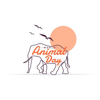 Dünya Hayvanlar Günü 'nün grafiksel arka plan tasarım şablonu. Vektör illüstrasyonu