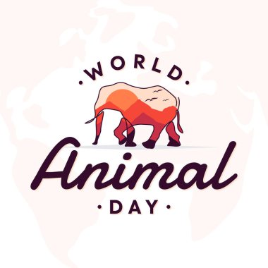 Dünya Hayvanlar Günü 'nün grafiksel arka plan tasarım şablonu. Vektör illüstrasyonu