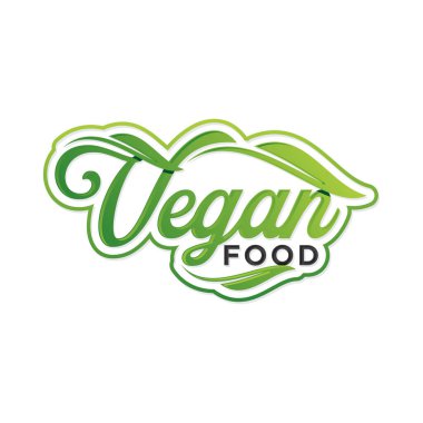Vegan Gıda endüstrisi için metin tipografisi. Vektör şablonu