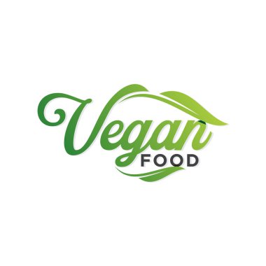 Vegan Gıda endüstrisi için metin tipografisi. Vektör şablonu