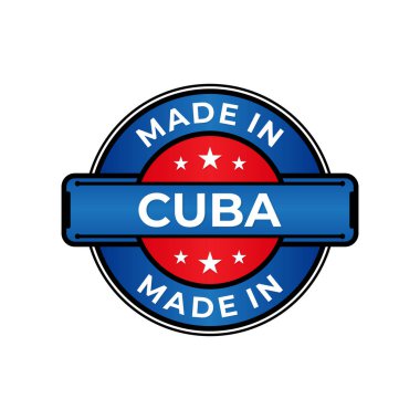 Beyaz arkaplanda izole edilmiş Küba etiket simgesi. Vektör kalite amblem tasarımı ögesi. Vektör illüstrasyonu