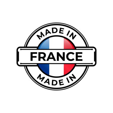 Beyaz arka planda izole edilmiş Fransa etiket simgesi. Vektör kalite amblem tasarımı ögesi. Vektör illüstrasyonu