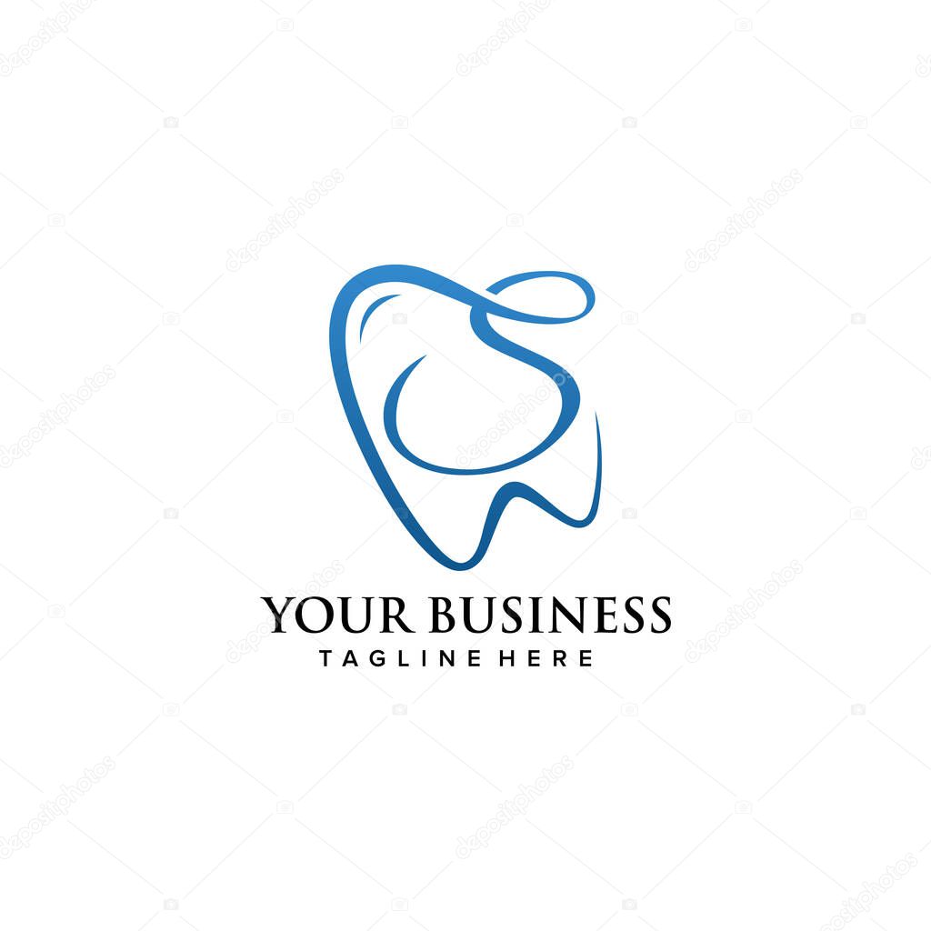 Dental clinic initial letter S logo design continuousline luxury style. Vector illustration
