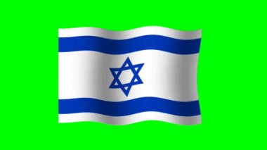yeşil ekran arkaplanındaki İsrail bayrağı