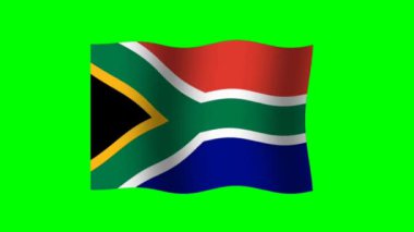 Yeşil ekran arka planında Güney Afrika bayrağı