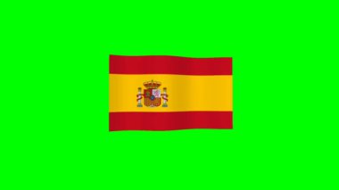 Yeşil ekran arka planında İspanya bayrağı