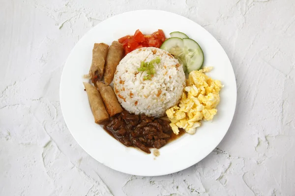 Foto Makanan Filipina Yang Baru Dimasak Disebut Nasi Budbod Dengan — Stok Foto