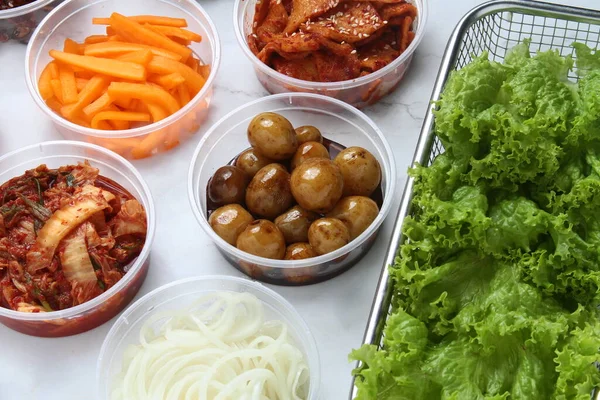 Photo Ingrédients Fraîchement Préparés Cuisine Coréenne — Photo