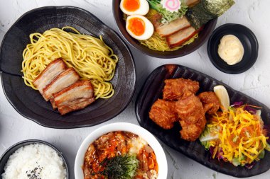 Photo of freshly made assorted Japanese food.