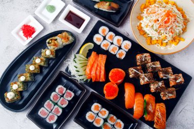 Photo of freshly made assorted Japanese food.