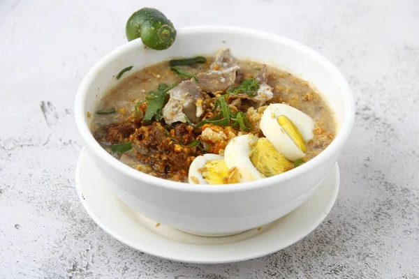 Photo Freshly Cooked Filipino Food Called Goto Rice Porridge Beef — Stock Photo, Image