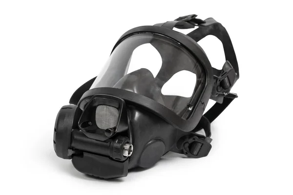 Pełnopowierzchniowy Respirator Maska Przeciwpożarowa Izolowana Białym Tle — Zdjęcie stockowe